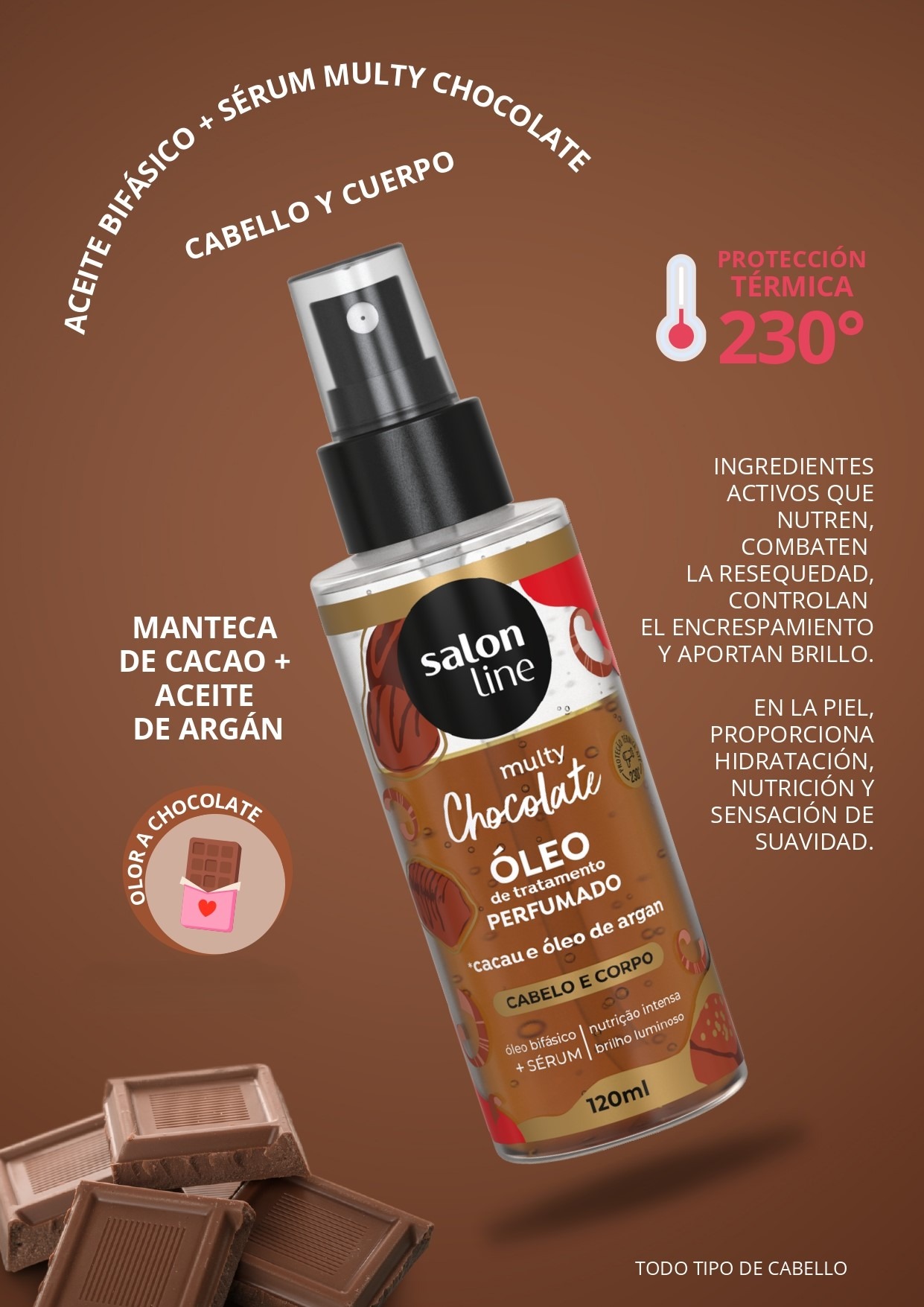 OLEO PCHOCOLATE ÓLEO DE TRATAMIENTO PERFUMADO CHOCOLATE 120 ML - Image 1