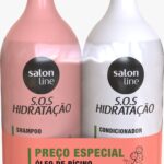 Kit Shampoo + Acondicionador SOS Hidratación Óleo Ricino Salon Line 1L 2Piezas